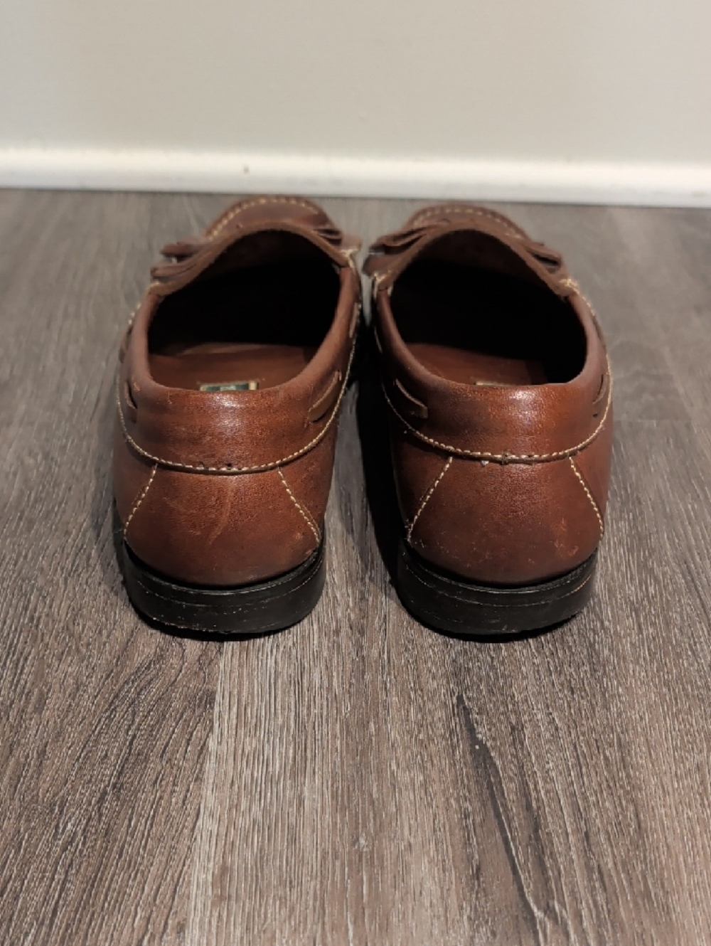 Cole Haan Brown Leather Tassel Kiltie Loafers - Picture 3 of 5